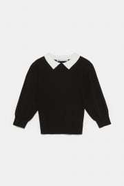 SWEATER WITH CONTRASTING COLLAR at Zara